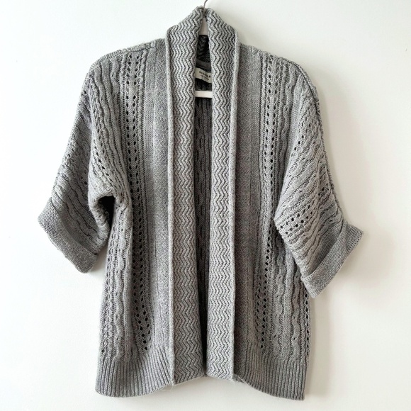 Sonoma Gray Kimono Sleeve Shawl Collar Open Cardigan - Picture 1 of 16